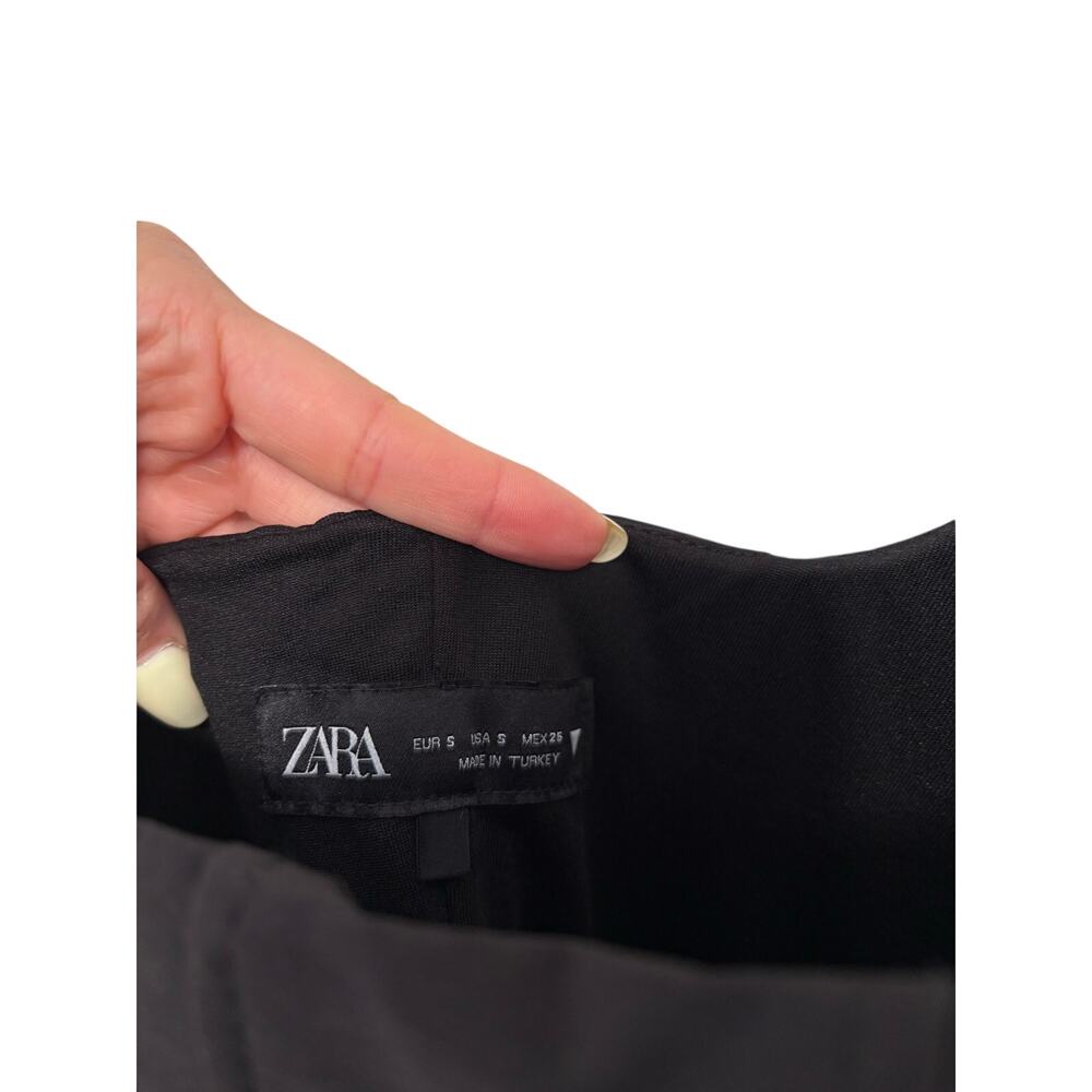 Zara Women’s Black Corset Fit Flare Mini Dress Square Neck Sleeveless Size S - Picture 5 of 10